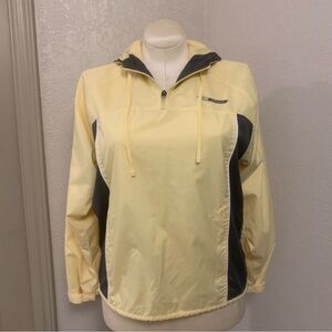 Vintage Reebok Jacket Windbreaker Pullover Yellow Gray Zip Pockets Yellow Grey S